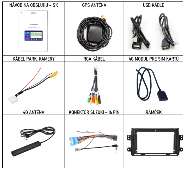 SK príslušenstvo pre autorádio Isudar T68 pre Suzuki SX4 s CarPlay a Android Auto - evtech.sk
